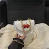 Bolso pequeño cuadrado fresco, casual y elegante para mujer, nuevo y moderno bolso de hombro de cereza lindo 2026, versión coreana bolso bandolera de moda