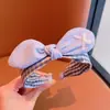Corea del Sur Famoso en Internet Aro para el Cabello Combinable para Mujer Lavado de Cara Salir Pinza para el Cabello Botón para la Cabeza Borde Ancho Estampado de Cuadros Lazo Coletero Accesorios para el Cabello