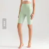Shorts de yoga sin costuras de cintura alta para mujer, que levantan los glúteos, ajustados, pantalones de ciclismo, shorts elásticos de longitud media para fitness y Pilates, para verano