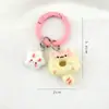 Lindo Gato Rosquilla de Dibujos Animados Accesorios Femeninos Llavero de Dopamina Muñeca Creativa Colgante Pequeño Regalo