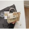 Bolsa de Mão Kelly Texturizada Tendência de Luxo Coreana Nova Moda Primavera 2026 Bolsa de Ombro Simples de Nicho Bolsa Transversal