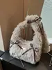 Bolso Peludo de Moda, Bolso Grande de Mujer, Bolso de Axila de Alta Gama, Bolso de Mano con Lazo, Bolso de Hombro Casual para el Día a Día