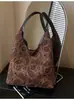 Bolso Grande de Estampado de Leopardo Transfronterizo para Mujer 2026 Nuevo Moda Otoño e Invierno Bolso de Hombro Retro Bolso Tote para Estudiante y Viajero