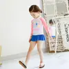 Traje de baño de manga larga para niños, falda dividida, niña grande, linda princesa, protección solar, traje de baño coreano, niña pequeña y mediana