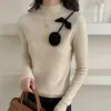 Suéter de punto tridimensional floral estilo francés transfronterizo para mujer, para principios de otoño, temperamento vintage, ajuste ceñido, manga larga