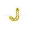 Atacado 8mm Liga Completo Diamante Ouro Letra Pingentes para Pulseiras de Tira 8mm e Outros Acessórios DIY Strass Personalizado Tendência Joias