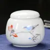 Bote de té de cerámica, frasco pequeño sellado para almacenar flor de ciruelo, orquídea, bambú, crisantemo, Tieguanyin, té perfumado y polvo de té, caja de embalaje para té