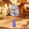 Bolsitas personalizadas al por mayor de estilo antiguo, bolsas vacías, bolsitas tejidas en brocado y bordadas, bolsitas hechas a mano de forma irregular con tapas y borlas, accesorios Hanfu