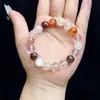 Cristal Fantasma Verde Círculo Único Diseño Original Pulsera de Artículos de Alta Calidad Pulsera de Joyería con Cuentas Turmalina Obsidiana Plateada Mujeres