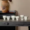 Colección Elegante de Juego de Té para el Hogar Estilo Dinastías Tang y Song, Juego de Tres Piezas de Cerámica: Gaiwan, Tetera y Tazas de Té