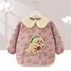 Babero de terciopelo de cristal para bebé, impermeable, antidesgaste, con bolsillo de arroz, para otoño e invierno, delantal para madre y bebé.