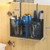 Suporte de armazenamento para modelador de cachos de uso doméstico, organizador de secador de cabelo sem furos, suporte de armazenamento com divisórias de grande capacidade para pentes e chapinhas