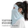 Nueva Máscara de Protección Solar para Mujer Protección Facial Completa Face Kini Colgante de Orejas Protección de Cuello Anti-UV Seda de Hielo Verano Máscara de Cuello