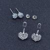 A964 Aretes Japoneses y Coreanos Nuevos de Venta Caliente Simples de Diamante Completo en Forma de Corazón Moda Circonita Colgantes Traseros Corazón de Durazno