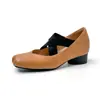 Zapatos Mary Jane con Plataforma Oculta de 6 cm de Altura, Plegados, Punta Cuadrada y Tacón Grueso para Mujer, Nuevos Zapatos de Ballet Estilo Francés 2026 con Tira Cruzada para Uso en Exteriores