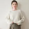 2025 Novo Estilo de Inverno Primo Grande e Pequeno Cashmere Roupa Feminina Gola Redonda Versátil Elegante Suéter de Malha Pulôver