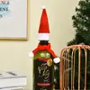 Botella de vino botella de bebida decoración de gorro de Navidad bufanda navideña mini decoración de mesa de Navidad venta al por mayor