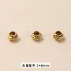 Jingdian Jewelry Plata Tibetana Aleación de Zinc Cuenta Redonda Incrustada con Pedrería Cuentas Espaciadoras Cuentas de Ábaco Pulsera DIY Accesorios de Joyería Cuentas Sueltas Venta al por Mayor