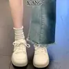 Zapatos Blancos Blandos de Suela Suave de Cuero Genuino Zapatos de Mujer 2026 Nuevos Zapatos Versátiles para Estudiantes Zapatos Deportivos Casuales Zapatos de Skate
