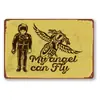 Insignia retro americana serie de época pintura al óleo cafetería bar decoración de pared personalizada colgante de metal venta al por mayor