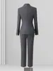 Traje Gris de Negocios para Mujer Traje de Alta Gama Cintura Temperamento Departamento de Ventas Ropa de Trabajo Joyería Hotel Ropa de Trabajo