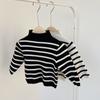 [En stock, ropa para niños, camisa de fondo para niños, manga larga, niños con estilo extranjero, niñas, otoño e invierno, top grueso, cuello alto para bebé]