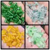Jade Esmeralda Azul Verde Flor Flotante Jade Lutong Perlas Dispersas Verde Amarillo Hielo Transparente Verde Tubo Recto Columna Recta Perlas de Barril Perlas para Joyería