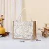 Bolsa de Patchwork de Lona, Bolsa de Yute para Niños Personalizada de Graffiti DIY, Bolsa de Regalo sin Estampar, Bolsa de Lona