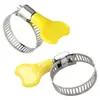 Manija Pequeña de Metal de Hierro Estilo Americano, Manija de Plástico Amarillo, Abrazadera de Acero Inoxidable, Abrazadera de Manguera Autoajustable, Abrazadera para Tubería Cruzada