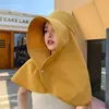 Sombrero de Sol de Verano para Mujer, Máscara de Seda de Hielo, Chal, Protección Integral, Ala Ampliada, Anti-UV, Sensación Fresca, Sombrero de Protección Solar
