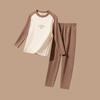24 Peças de Roupa Térmica Pai e Filho Inverno Espessada Lã Seda Roupas de Outono para Meninos e Meninas