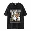 Camiseta de manga corta holgada de algodón viejo lavable de estilo americano, estilo retro, hip hop callejero, estilo moderno, para hombre.