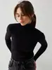 Suéter de cuello alto transfronterizo, camiseta base de punto, prendas de punto de otoño 2026 europeas y americanas para Amazon, suéter de cuello alto para mujer