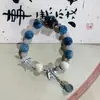 Pulsera de Cerámica Jingdezhen Pulsera de Estilo Étnico Joyería de Círculo Único Pulsera de Cuentas con Hilo Elástico Hecho a Mano Fabricante Suministro