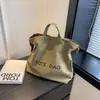 Bolsa de Lona Estilo Coreano Estilo Perezoso Bolso de Hombro para Viajar Cotidianamente Bolso Portátil Casual para Mujer Bolso Tote Grande para Mujer