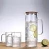 Jarra de Água Fria de Vidro Doméstica Resistente ao Calor Grande Capacidade Jarra para Suco Criativa Simples Jarra para Água Fervida Bule Garrafa de Água para Cold Brew