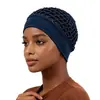 Pañuelo para el cabello de punto hueco de rayas anchas, gorra neta para peluca, gorra base elástica, cubierta para el cabello transpirable