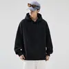 Sudadera con capucha de color liso para hombre, venta al por mayor del fabricante, para primavera y otoño, corte holgado, estilo coreano, moderna, casual, versátil, corte holgado, estilo para parejas