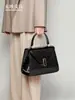 Nova Bolsa Feminina de Couro de Barriga de Crocodilo Tamanho Pequeno Couro Genuíno Fashionável Tendência Versátil Bolsa de Mão/Ombro de Luxo