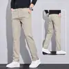 Calças Casuais Masculinas de Seda Gelada de Outono Corte Reto Slim Fit Business 2026 Novas Calças Longas Casuais Calças Masculinas Versáteis