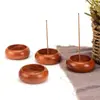 Suporte Criativo de Incenso Poroso de Jacarandá Mini Queimador de Incenso de Madeira Base para Incenso Queimador de Incenso de Madeira Sólida de Latão