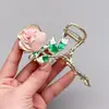 Novo estilo de celebridade da internet moderno, temperamento fresco, flor com gotas de óleo, presilha de pegar, para prender o cabelo na nuca, penteado para cima, presilha de tubarão de metal grande