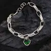 Pingente de coração urso grafite pulseira retrô personalidade acessórios explosivos transfronteiriços joias de nicho ins temperamento atacado