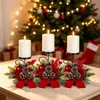Suporte de vela de ferro forjado estilo europeu, suporte floral artificial, rack de decoração de mesa com flores artificiais, suporte de vela de Natal para casa, transfronteiriço