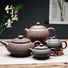 Tetera de arcilla púrpura Yixing, tetera Xishi puramente hecha a mano con filtro, juego de té de cerámica grande para uso doméstico de una persona