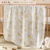 Toalha de banho de algodão de bambu de seis camadas para bebê classe A respirável flor circulante borda de colcha para bebê banho macio sem fluorescência