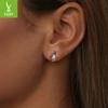 Pendientes de plata con forma de estrella azul, originales y exquisitos, con dije de plata, para mujer, con brillo de verano, de plata de ley s925