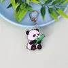 Llavero Colgante de Panda de Dibujos Animados de Acrílico Pequeño Regalo Colgante Decorativo Estudiante 2D Lindo Accesorios para Llaveros