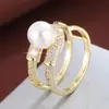 Anillo Abierto Geométrico Europeo y Americano Nicho Lujo Ligero Anillo de Dedo Incrustado con Circonita Joyería para Manos Venta Directa de Fábrica