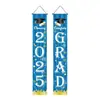 Copla de Temporada de Graduación Azul Nuevo Transfronteriza Decoración Celebración de Graduación 2025 Bandera Colgante Copla de Puerta Bandera Colgante de Ambiente